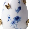 Heinen Delfts Blauw vaas Vlindergoud wit / blauw D 10,7 H 14 cm