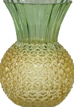 House of Nature vaas Ananas geel / groen D 16 H 22 cm