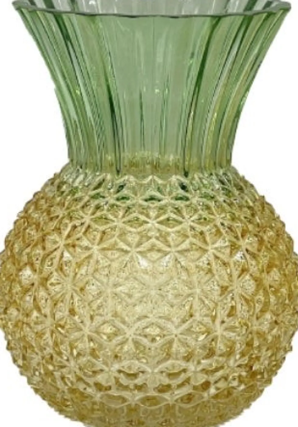 House of Nature vaas Ananas geel / groen D 16 H 22 cm