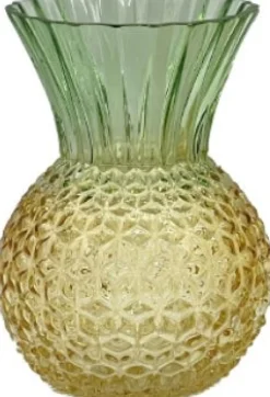 House of Nature vaas Ananas geel / groen D 13 H 18 cm