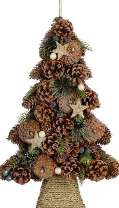 House of Seasons decoratieboom Tantu dennenappels bruin 44 x 29 x 8 cm