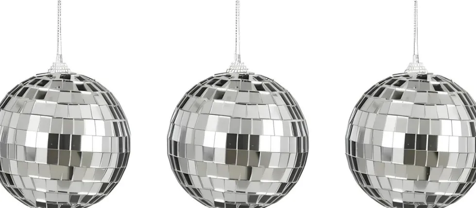House of Seasons kerstbal Disko zilver D 2,5 cm 10 stuks