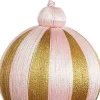 House of Seasons kerstbal Jolly goud / roze D 8 H 14 cm