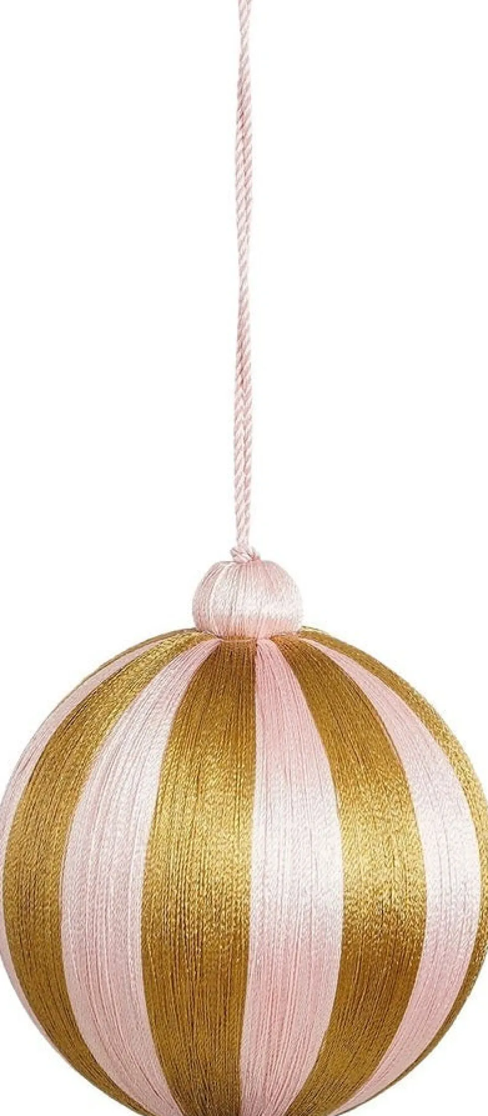 House of Seasons kerstbal Jolly goud / roze D 10 cm
