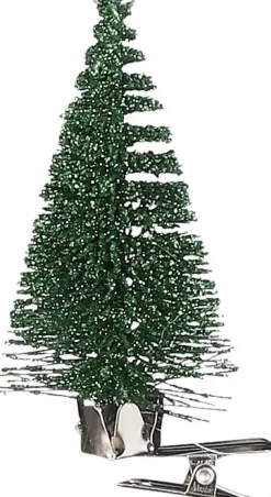 House of Seasons kerstclip boom groen D 4 H 9 cm 6 stuks