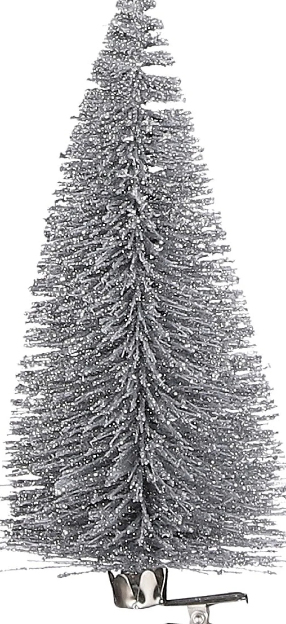 House of Seasons kerstclip boom zilver D 6,5 H 16 cm 3 stuks
