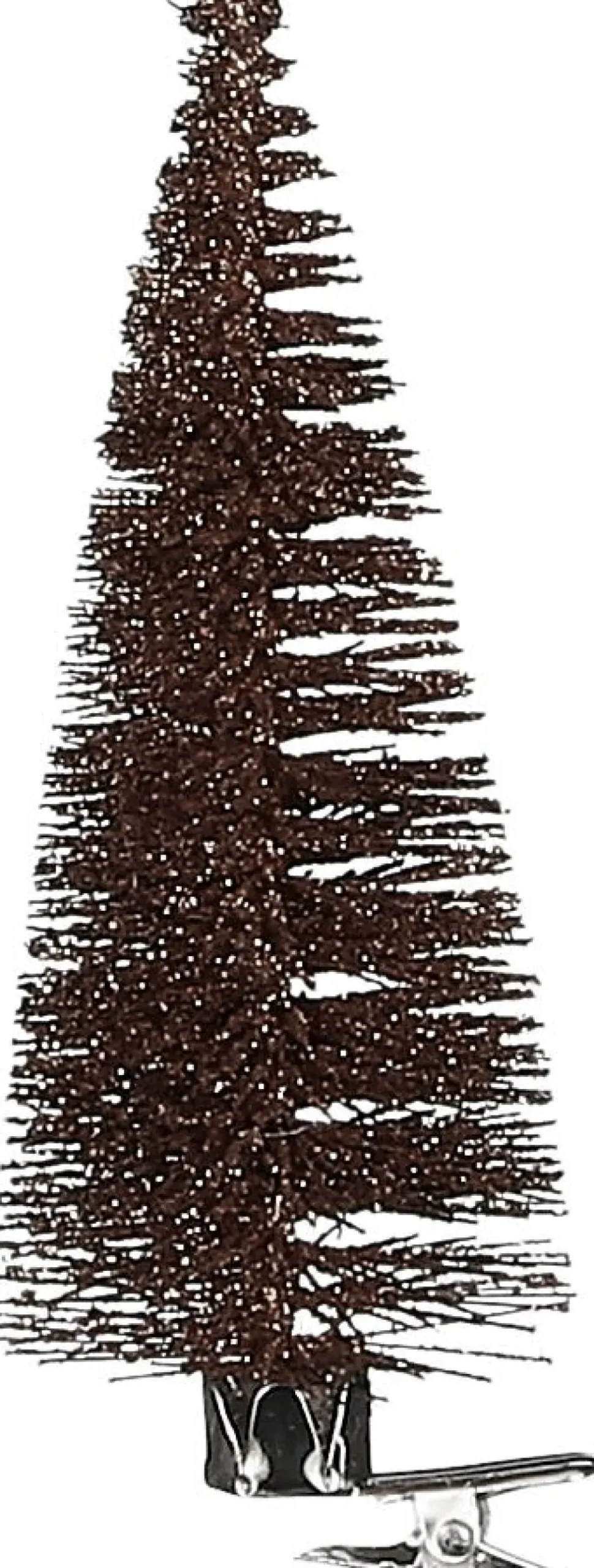 House of Seasons kerstclip boom bruin D 5 H 13 cm 6 stuks