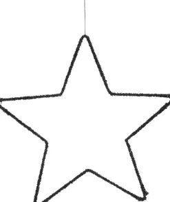 House of Seasons kerstfiguur ster zwart D 40 H 0,50 cm