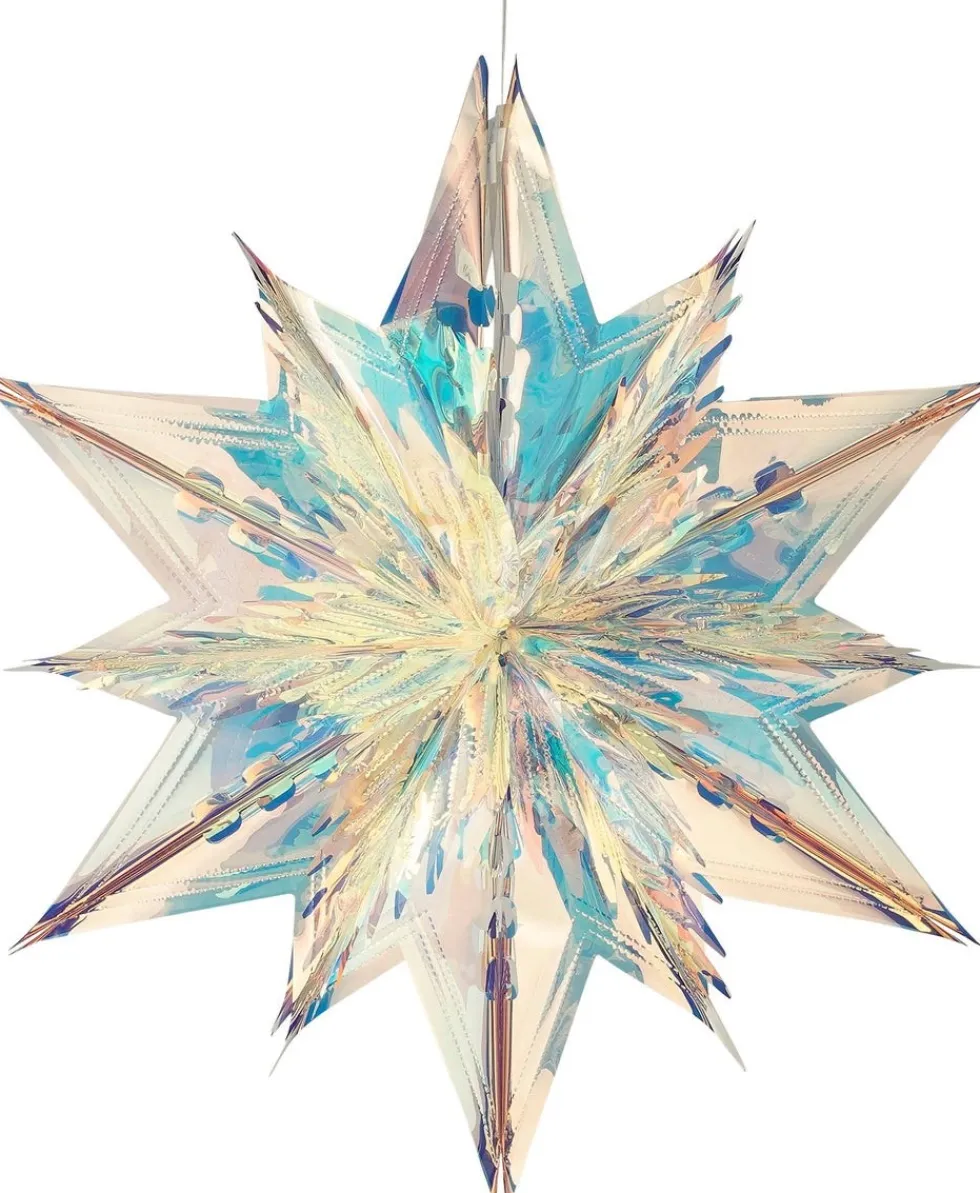 House of Seasons kersthanger Riku ster iriserend 60 x 55 x 25 cm