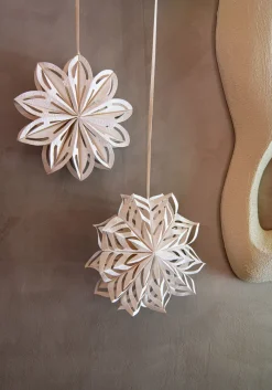 House of Seasons kersthanger bloem papier wit D 30 H 7 cm