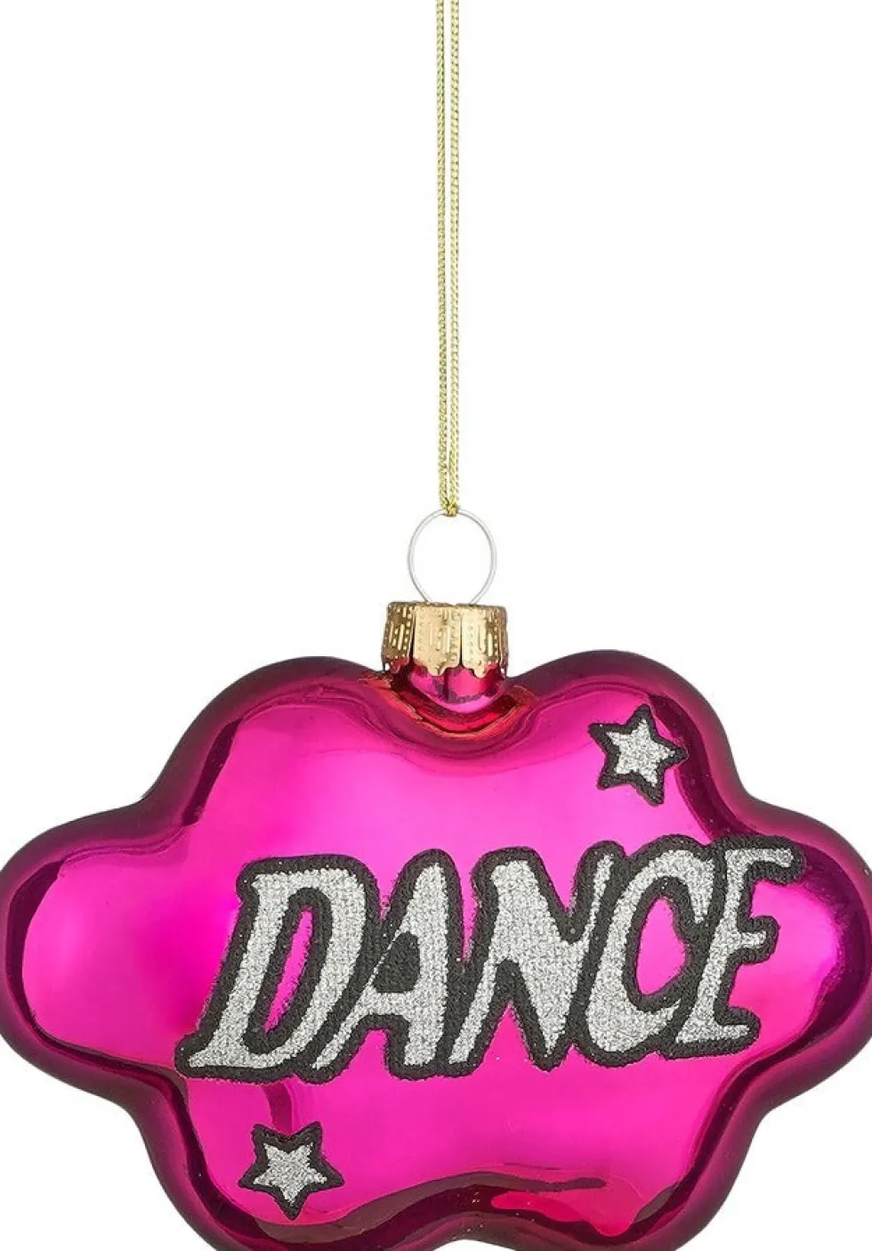 House of Seasons kerst ornament Disco dance paars 10,5 x 4 x 7,5 cm