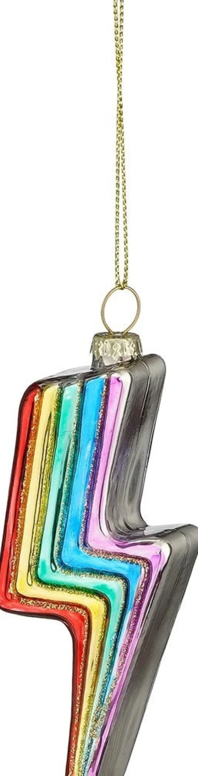 House of Seasons kerst ornament Disco bliksem 4 x 2 x 10,5 cm