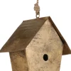 House of Seasons kerst ornament vogelhuis goud 14 x 8 x 18 cm