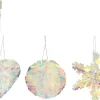 House of Seasons kerst ornament Riku iriserend D 10 cm 6 stuks