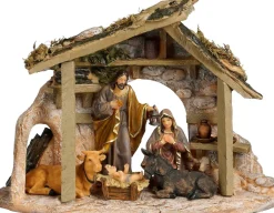 House of Seasons kerststal met figuren 30 x 7,5 x 22 cm