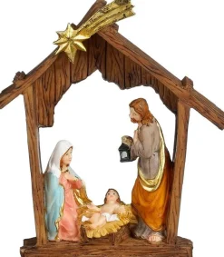 House of Seasons kerststal met figuren 13,5 x 3,5 x 15,5 cm