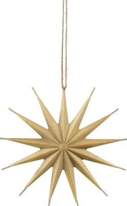 House of Seasons kerstster goud 24,5 x 1 x 41 cm
