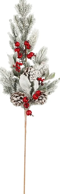 House of Seasons kersttak Belfort besneeuwd bessen 73 cm