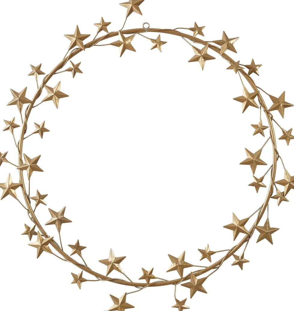House of Seasons wandhanger ster goud D 68 H 4,5 cm