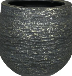 HS bloempot Lissabon zwart D 28 H 27 cm