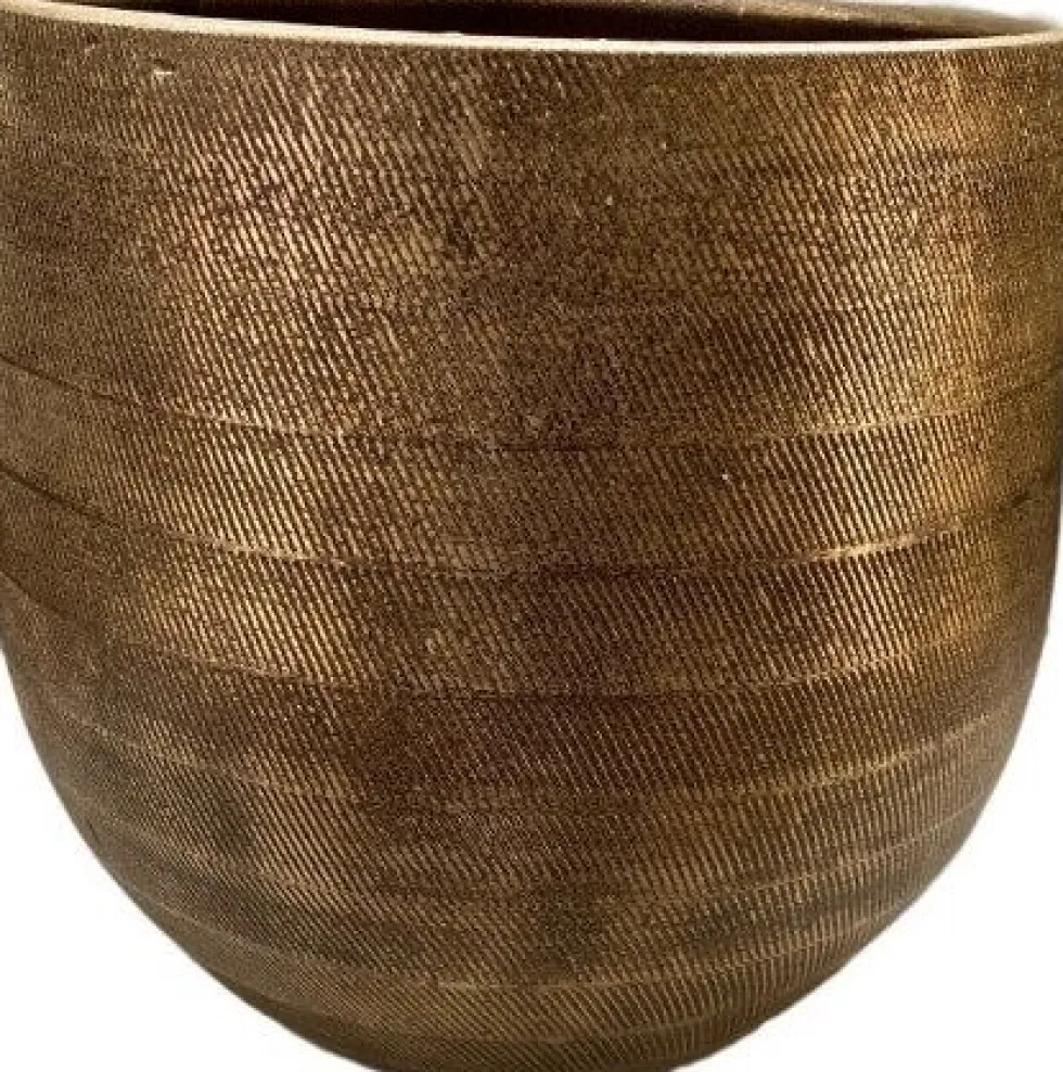 HS bloempot Nagano goud D 28 H 26 cm