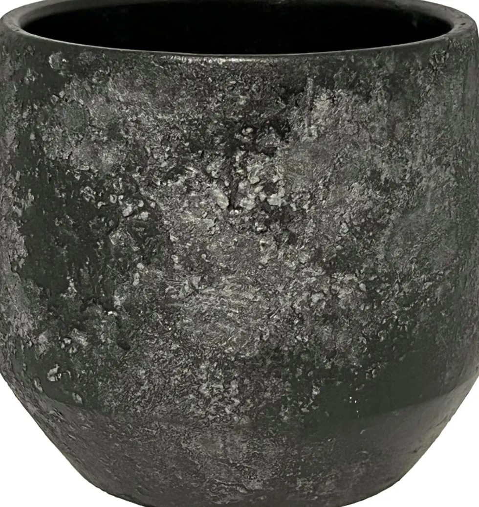HS bloempot Napoli zwart D 39 H 36 cm