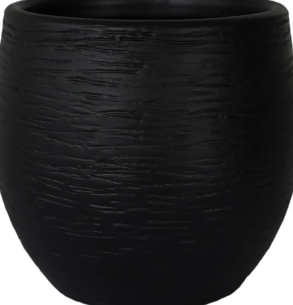 HS bloempot Osaka zwart D 20 H 18 cm