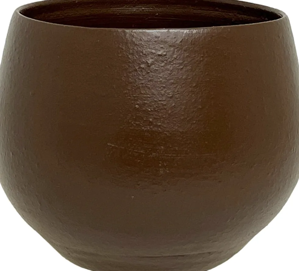 HS bloempot Petra donkerbruin D 16 H 13 cm