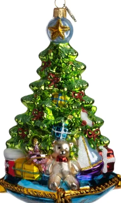Huras Family kerst ornament Jolly kerstboom multi 11 x 11 x 17 cm