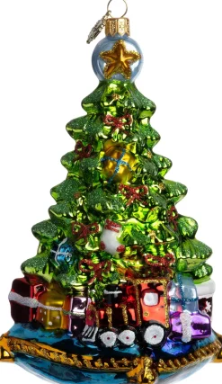 Huras Family kerst ornament Jolly kerstboom multi 11 x 11 x 17 cm
