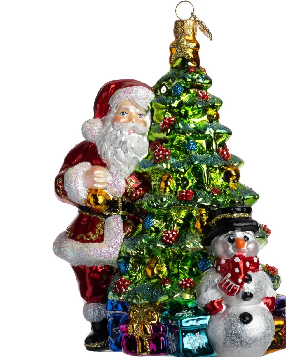 Huras Family kerst ornament Jolly kerstman multi 13 x 10 x 16,5 cm
