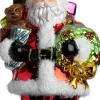 Huras Family kerst ornament Jolly kerstman rood / goud / wit 11 x 9 x 16,5 cm