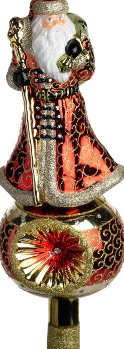 Huras Family piek Jolly kerstman rood / goud 10 x 10 x 32 cm