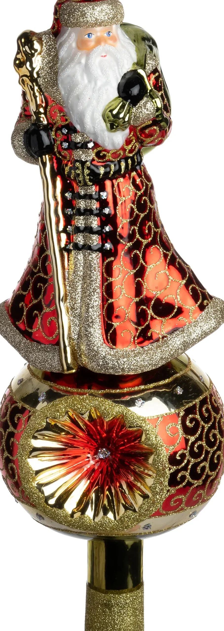 Huras Family piek Jolly kerstman rood / goud 10 x 10 x 32 cm