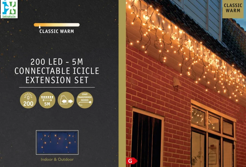 IJspegelverlichting met 200 lampjes classic warm 5 m