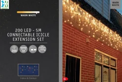 IJspegelverlichting met 200 lampjes warm white 5 m