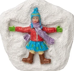 Intratuin Alpen kerstdorpminiatuur sneeuwengel maken meisje 6 x 6 x 0,5 cm