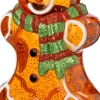 Intratuin automatische sneeuwbol gemberkoekman oranje met verlichting 13 x 11 x 27 cm