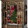 Intratuin automatische sneeuwbol kerstman huis brons met verlichting 16 x 9,3 x 25,6 cm