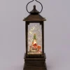 Intratuin automatische sneeuwbol lantaarn kerstman brons met verlichting 10,5 x 10,5 x 28,5 cm