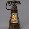 Intratuin automatische sneeuwbol telefoon brons met verlichting 13,3 x 11,3 x 26,5 cm