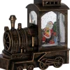 Intratuin automatische sneeuwbol trein brons met verlichting 20 x 10,5 x 19 cm
