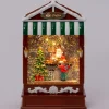 Intratuin automatische sneeuwbol koffiewinkel met verlichting 16 x 9,3 x 25,6 cm