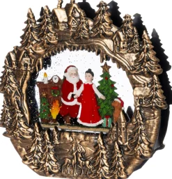 Intratuin automatische sneeuwbol kerstman met verlichting 25 x 6,5 x 24,3 cm