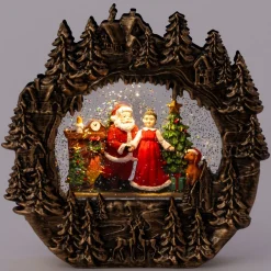 Intratuin automatische sneeuwbol kerstman met verlichting 25 x 6,5 x 24,3 cm