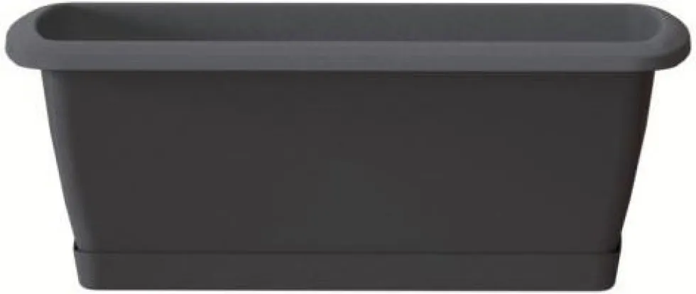 Intratuin balkonbak Compleet antraciet 59,3 x 19 x 14 cm