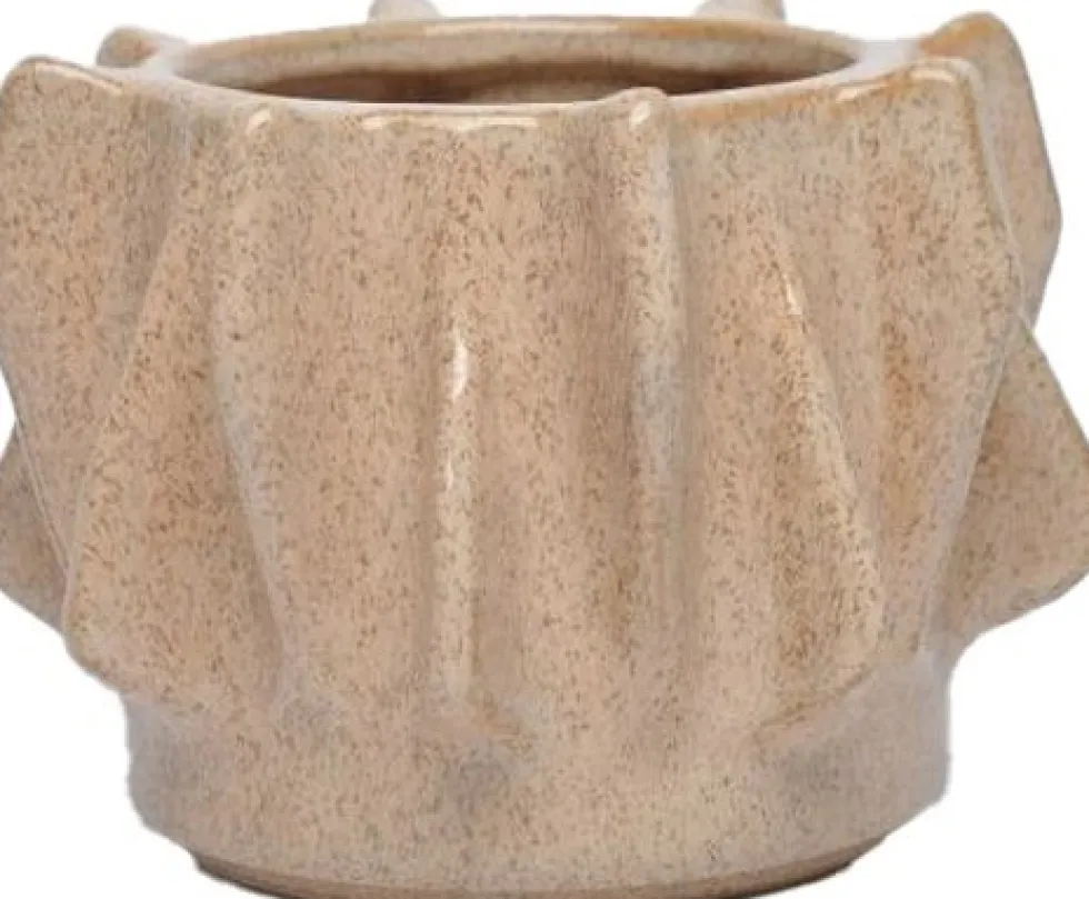 Intratuin bloempot Adan beige D 18 H 12,5 cm