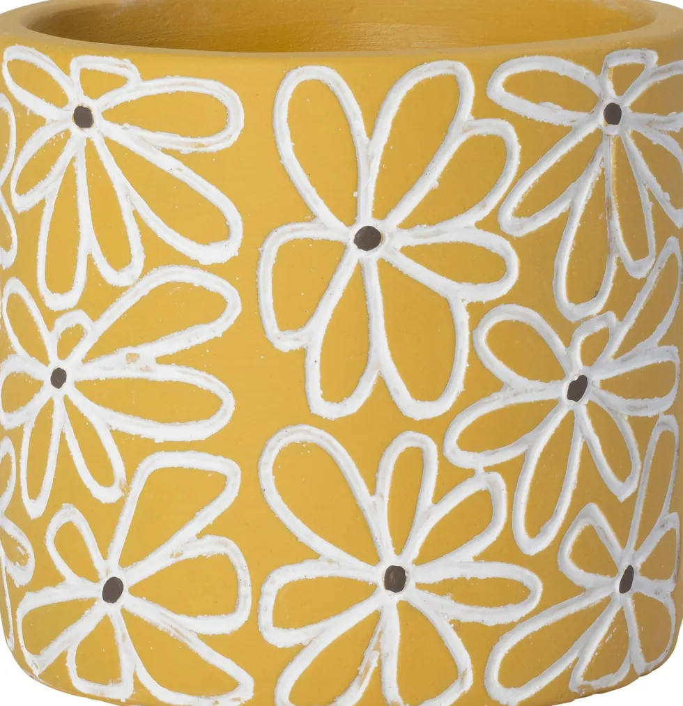 Intratuin bloempot Adan geel D 14 H 13 cm