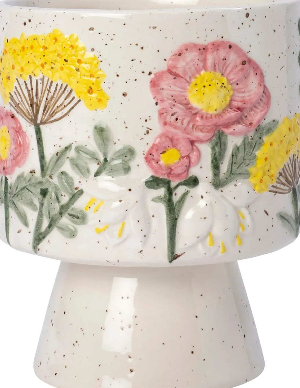 Intratuin bloempot Agra crème / roze / geel D 12 H 15 cm
