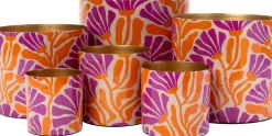 Intratuin bloempot Akio roze / oranje D 15 H 15 cm